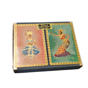 Vintage Duratone Plastic Coated Playing Cards East Indian Dancers